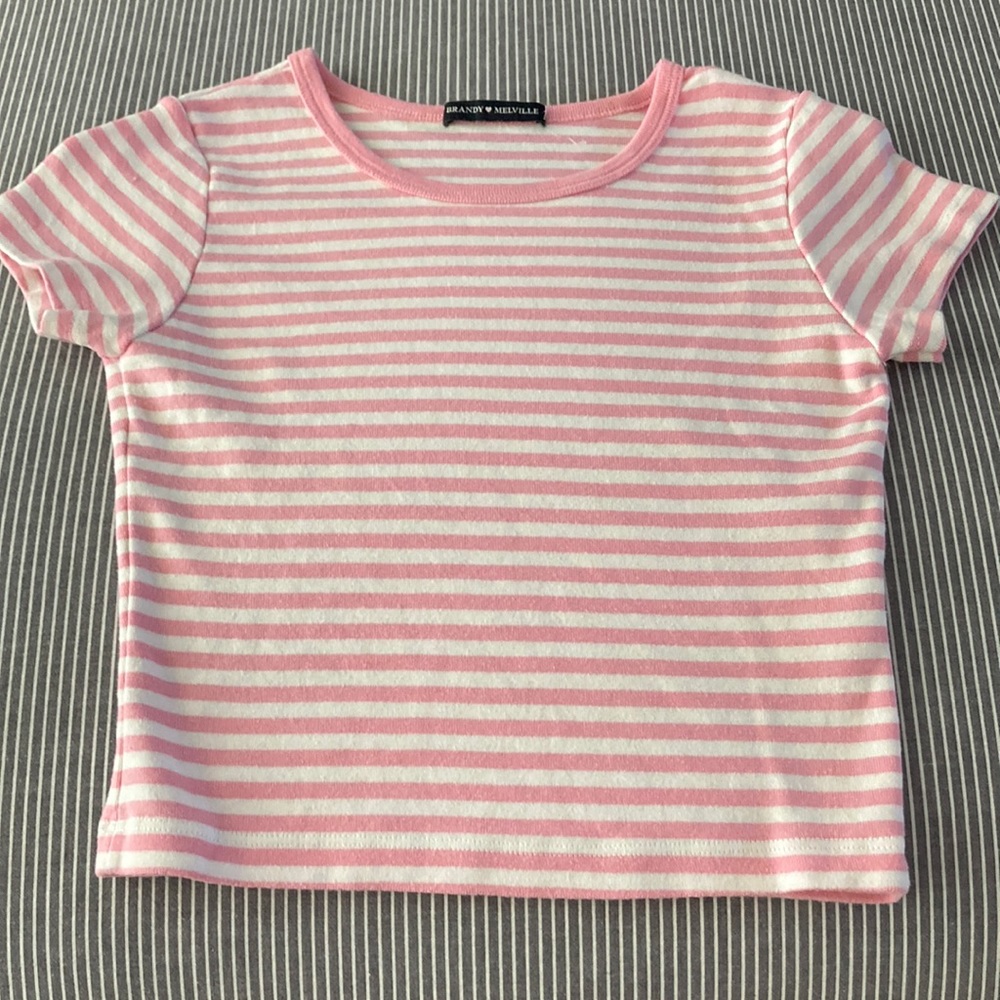 Pink and white crop top. Great condition!